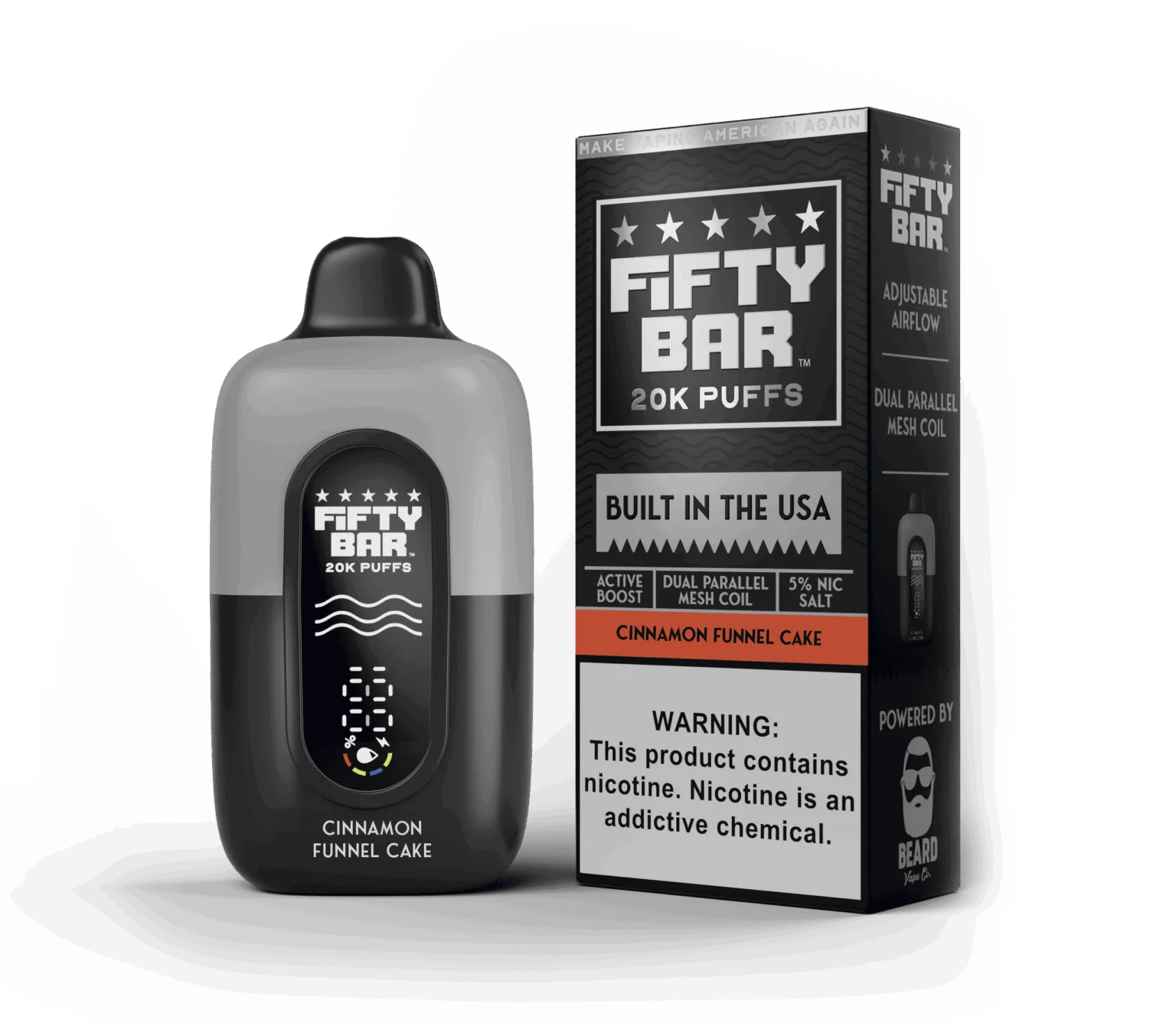 Cinnamon Funnel Cake Fifty Bar Black Series disposable vape