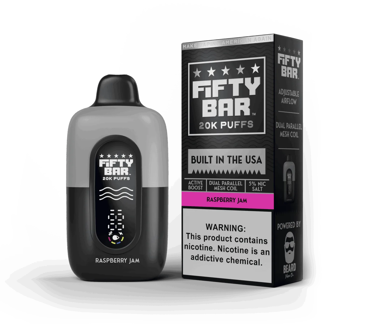 Raspberry Jam Fifty Bar Black Series disposable vape