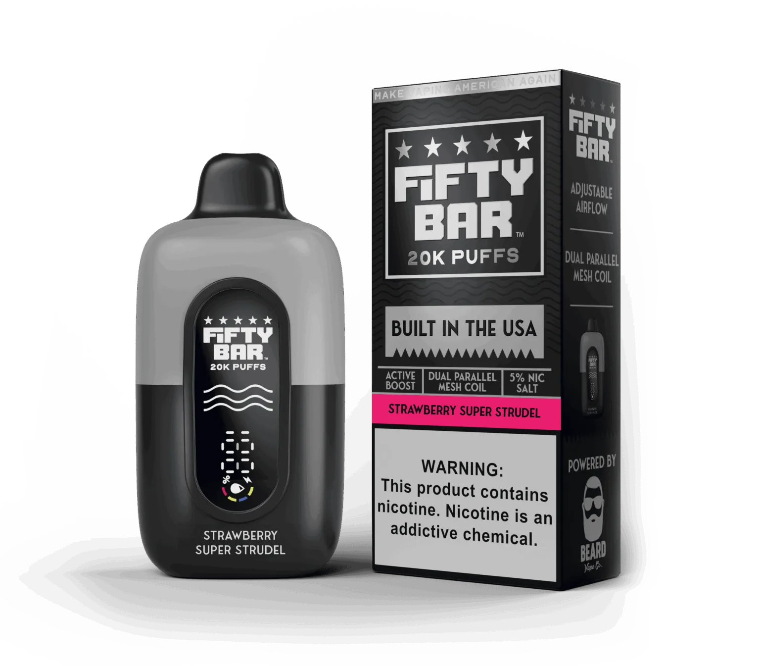 Strawberry Super Strudel Fifty Bar Black Series disposable vape