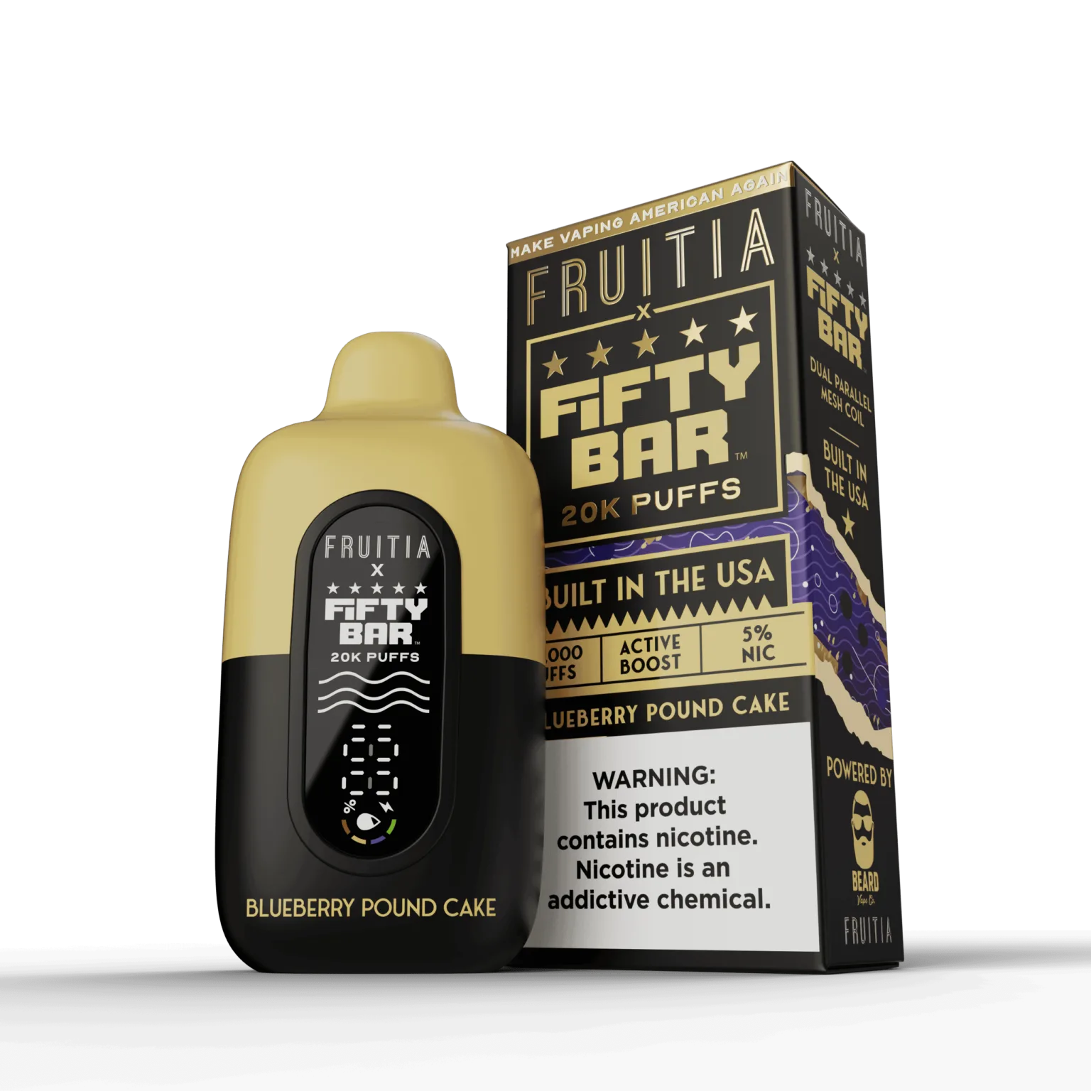 Blueberry Pound Cake Fifty Bar × Fruitia 20K disposable vape