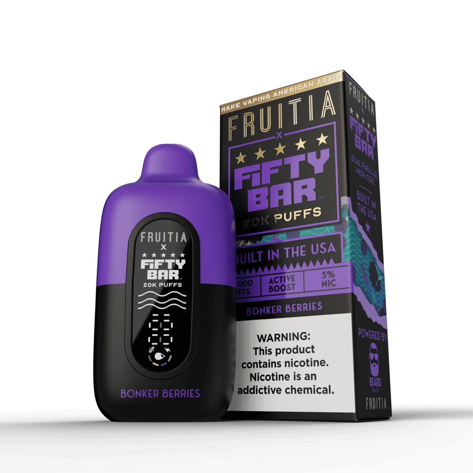 Bonker Berries Fifty Bar × Fruitia 20K disposable vape