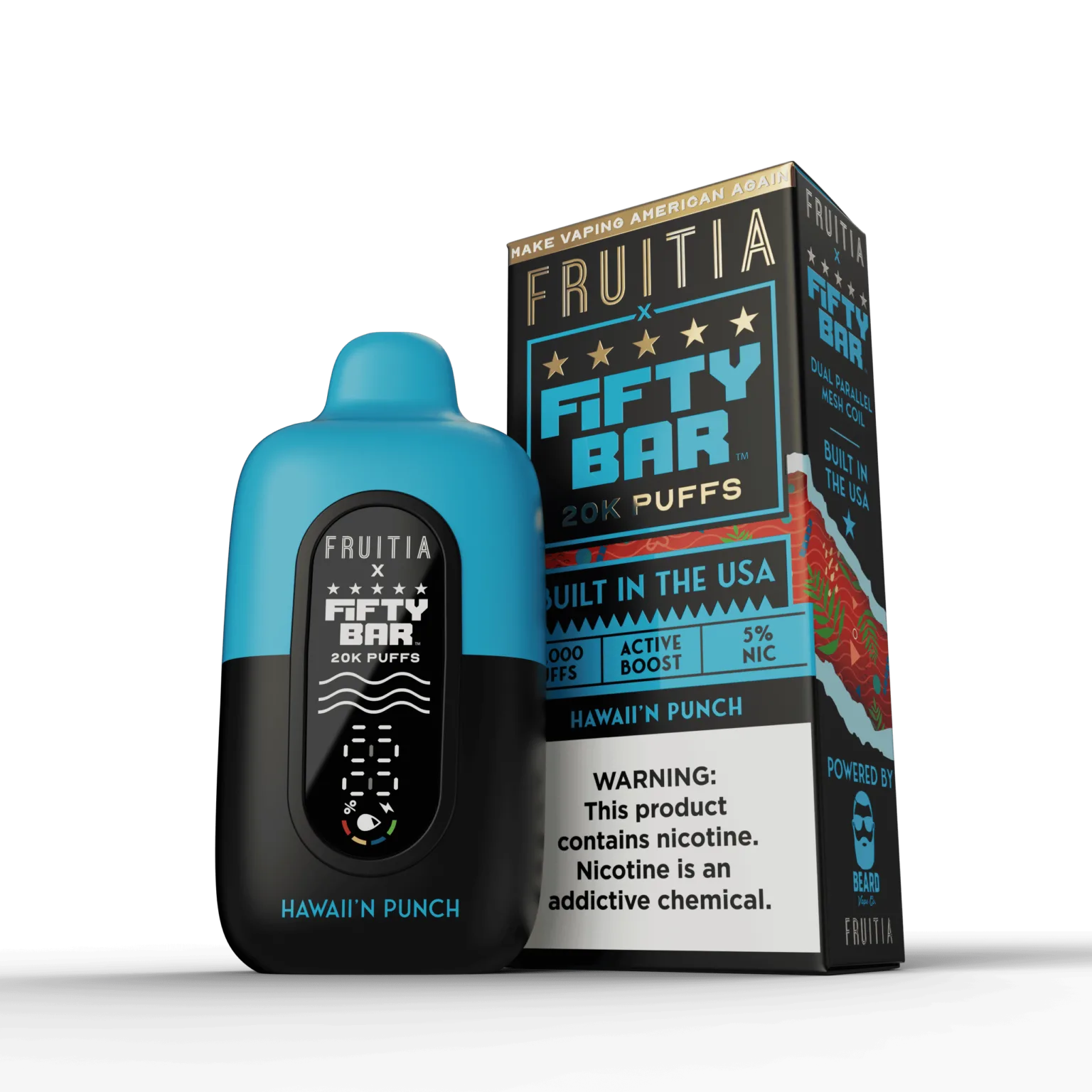 Hawaiian Punch Fifty Bar × Fruitia 20K disposable vape