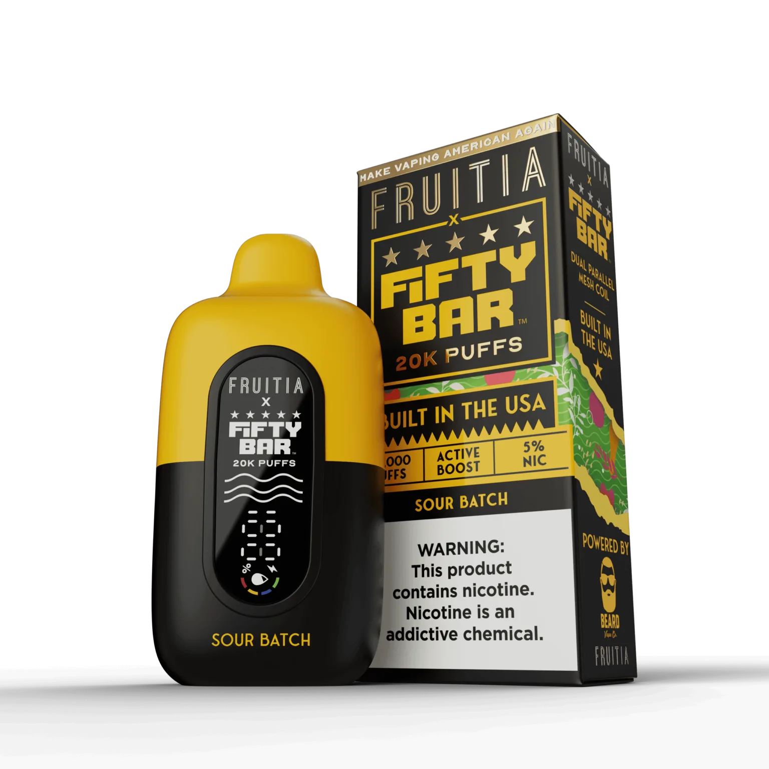 Sour Batch Fifty Bar × Fruitia 20K disposable vape