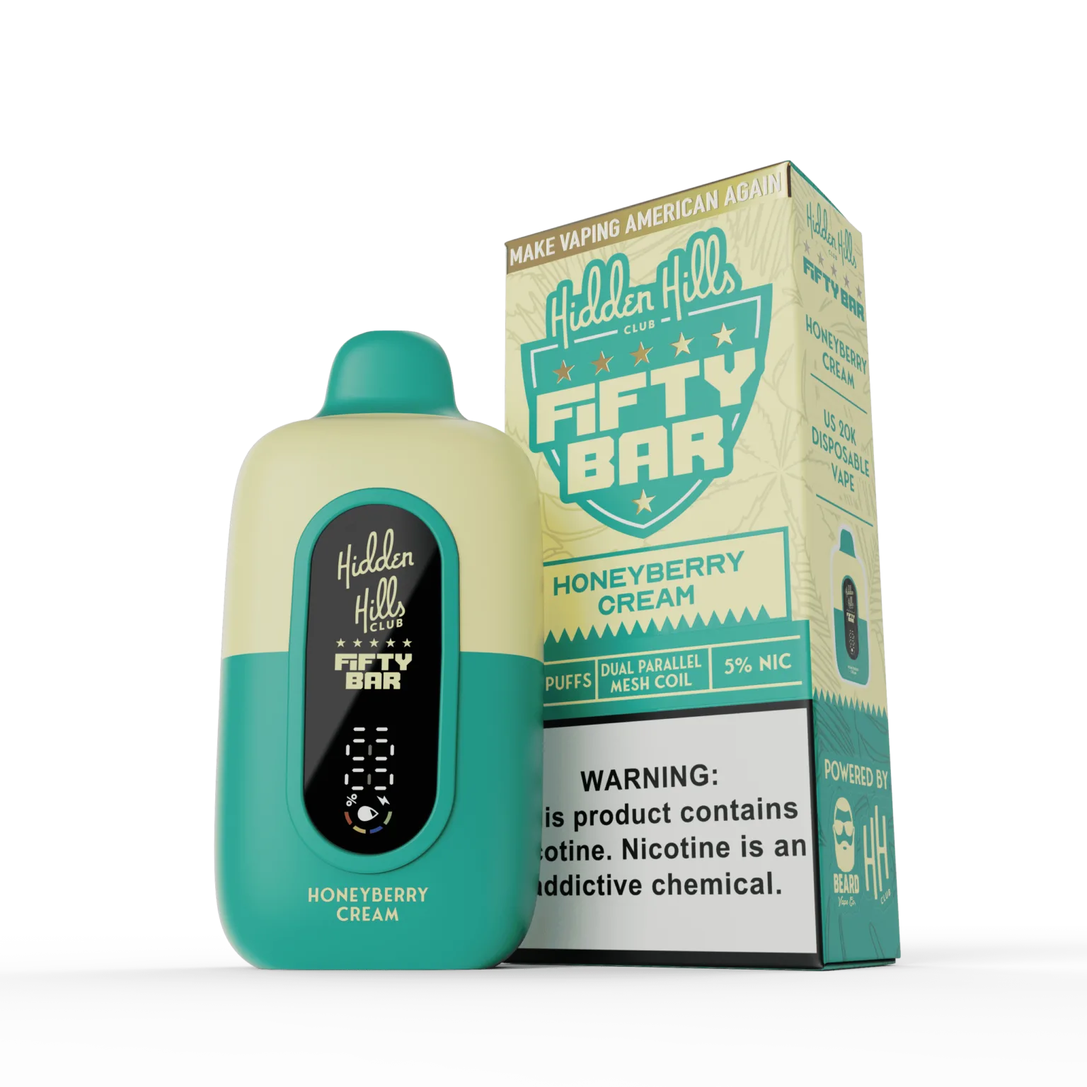 Honeyberry Cream Fifty Bar × Hidden Hills disposable vape