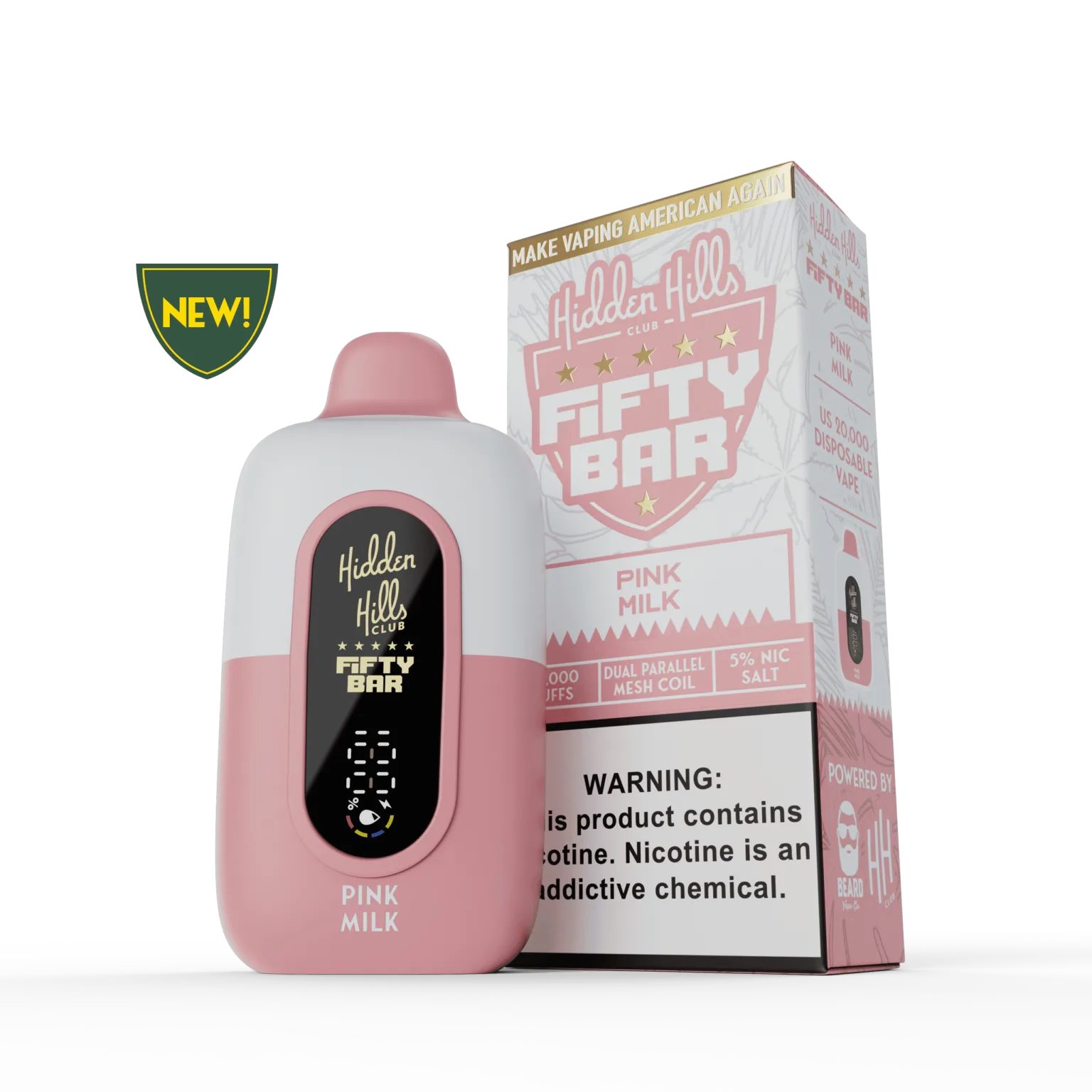 Pink Milk Fifty Bar × Hidden Hills disposable vape