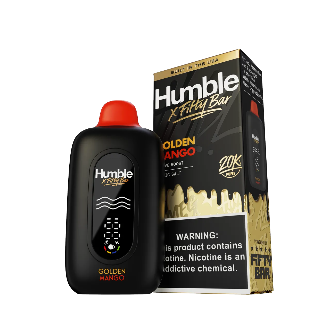 Golden Mango Fifty Bar × Humble disposable vape