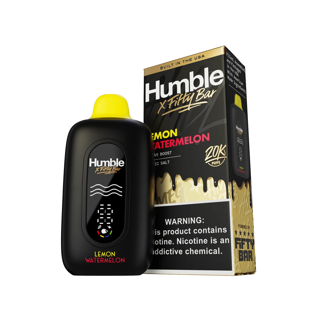 Lemon Watermelon Fifty Bar × Humble disposable vape