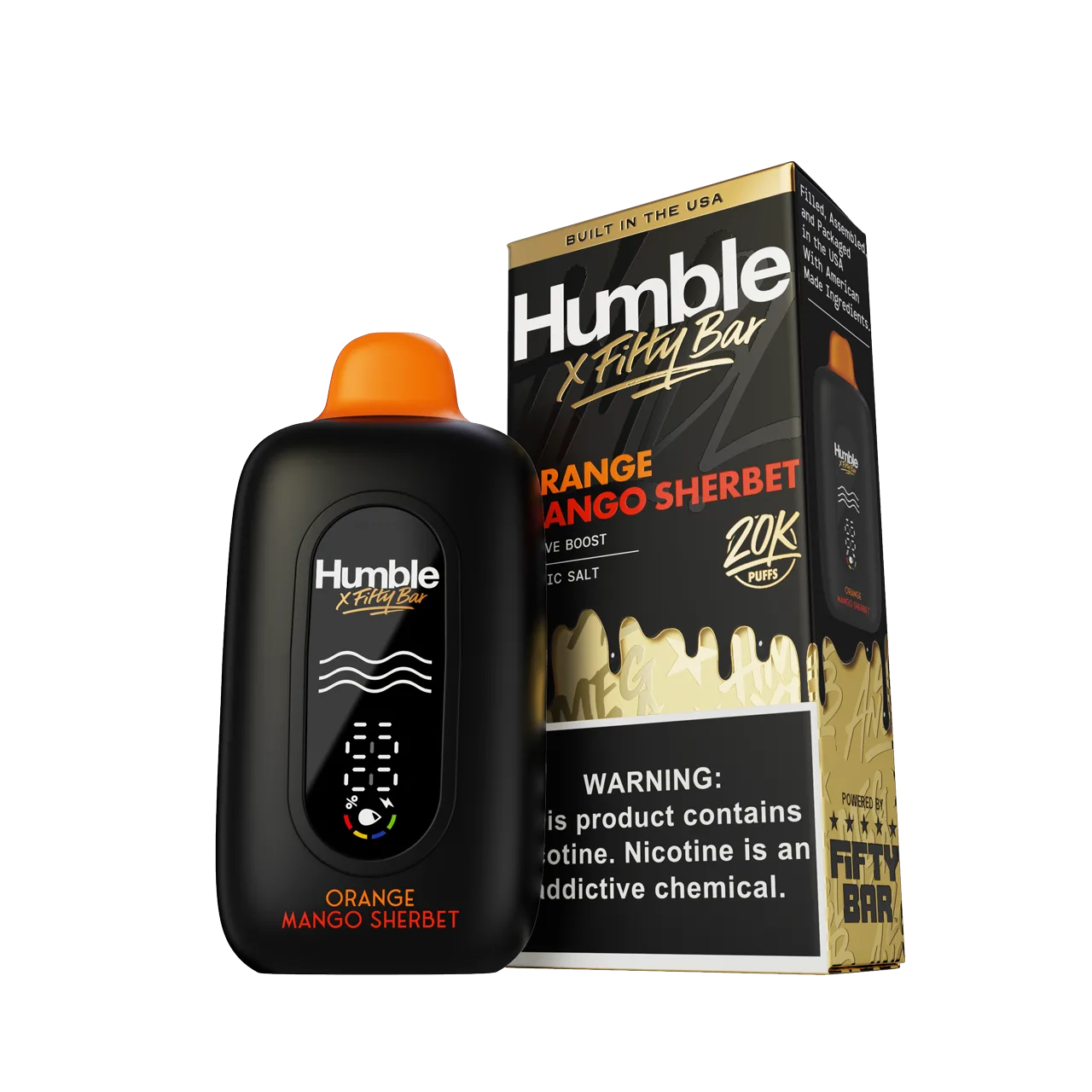 Orange Mango Sherbet Fifty Bar × Humble disposable vape