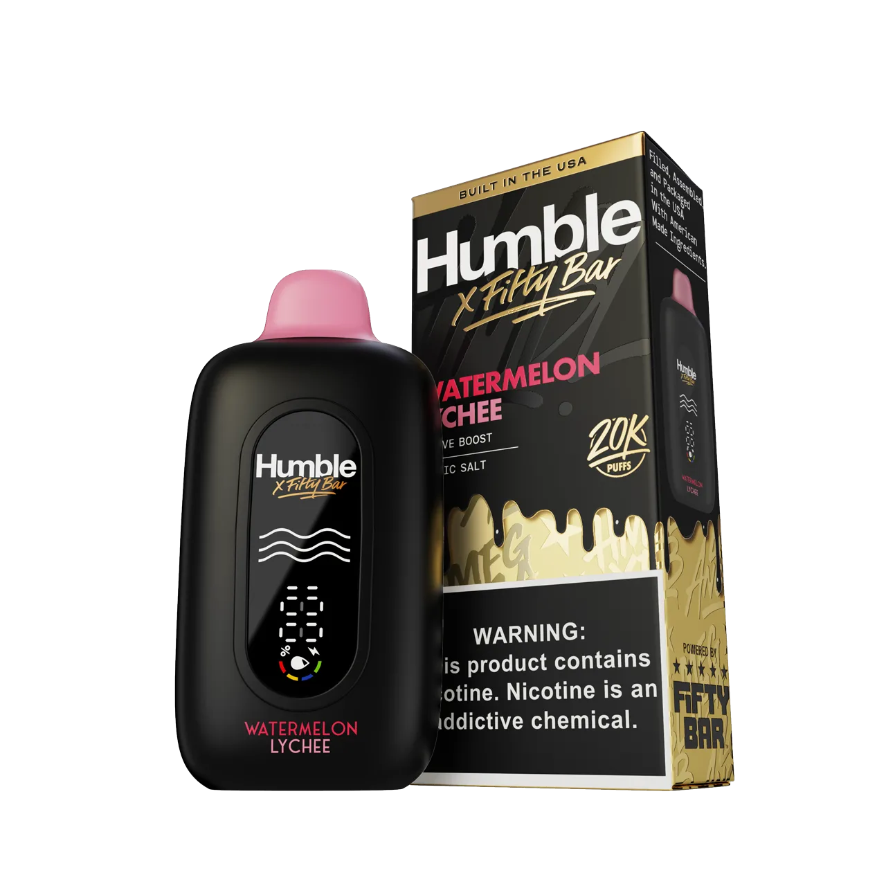 Watermelon Lychee Fifty Bar × Humble disposable vape