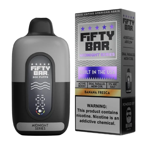 Banana Fresca Fifty Bar Midnight Series disposable vape