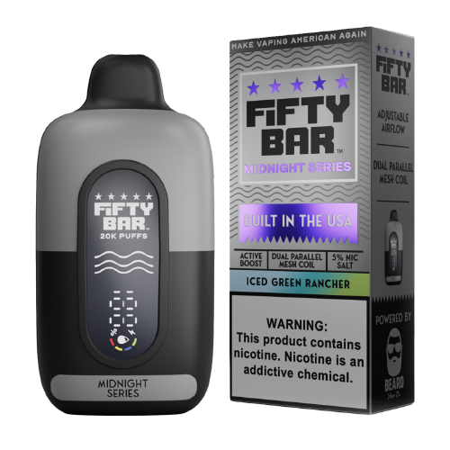 Iced Green Rancher Fifty Bar Midnight Series disposable vape