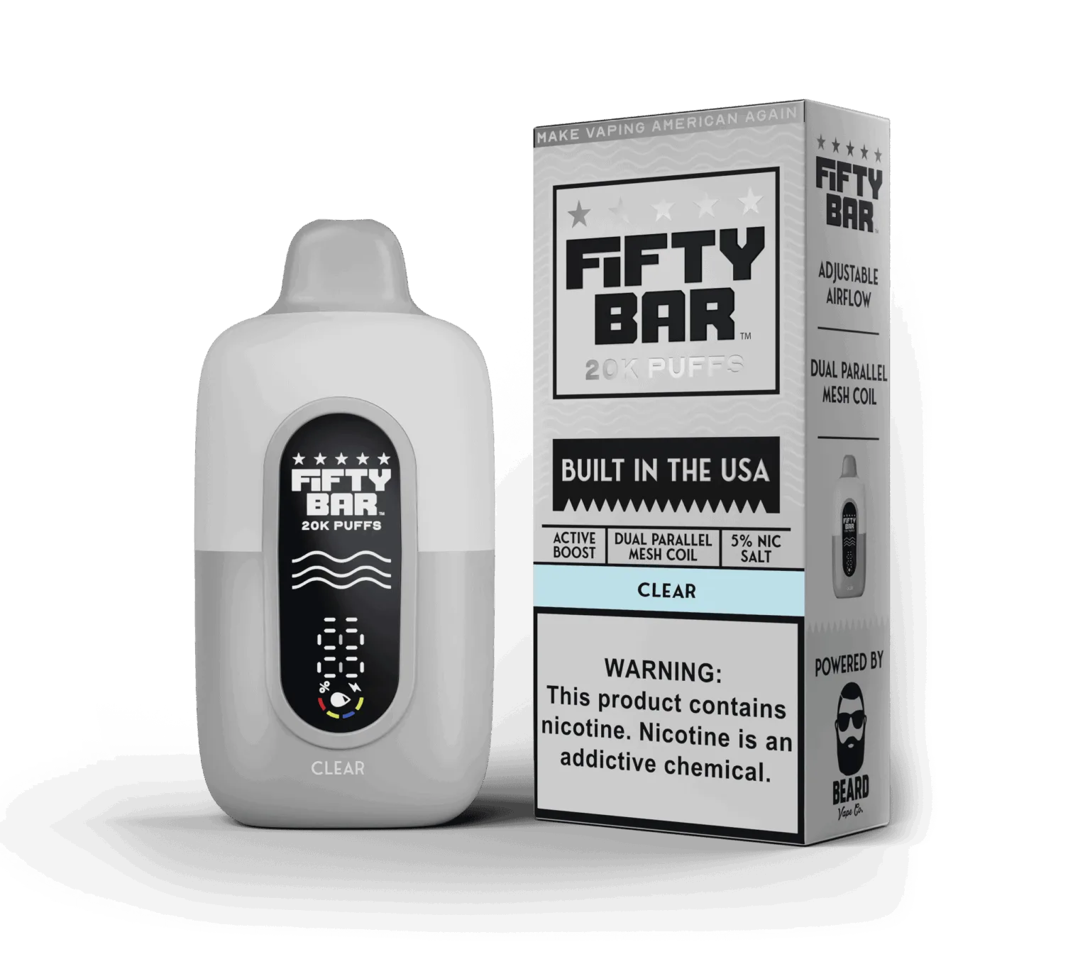 Clear Fifty Bar White Series disposable vape