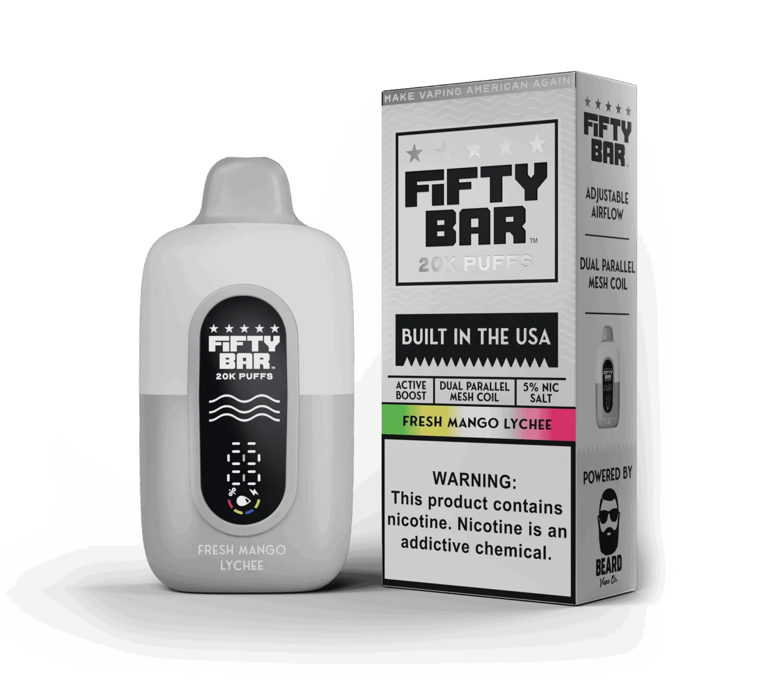 Fresh Mango Lychee Fifty Bar White Series disposable vape